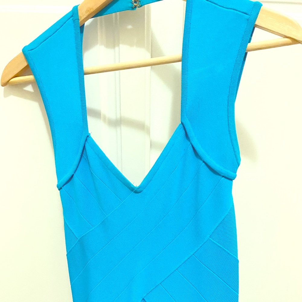 Beautiful bodycon flare blue dress 👗